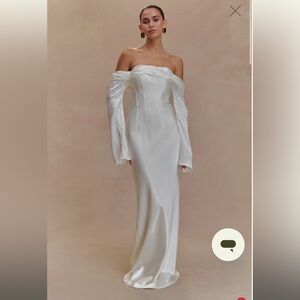 Elegant White Satin Gown